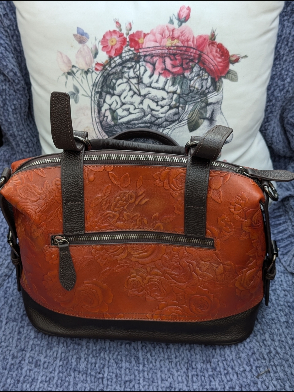 Leather Floral Embossed Purse